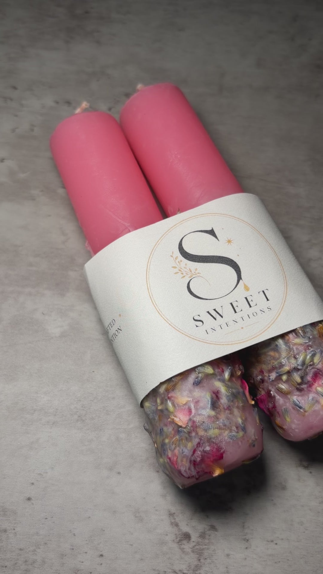 Dressed Love Spell Candles, with Rose and Lavender